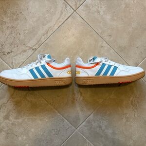 Adidas Women's White and Blue Sneakers